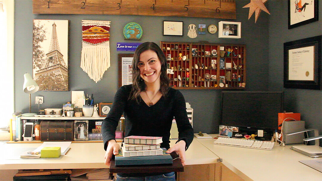 Bookbinder and artist Rachael Gootnick loves reading and learning about other people’s stories.