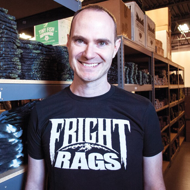 FRIGHT-RAGS Founder Ben Scrivens loves fueling the horror community through t-shirts